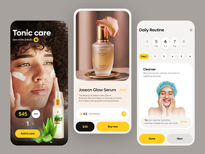 Beauty & Skin Care App design app app design beauty beauty app beauty mobile app beauty products cosmetic cosmetology product app creme design ecommerce ios makeup makeup mobile app mobile app mobile app design rutine skin skincare uiux