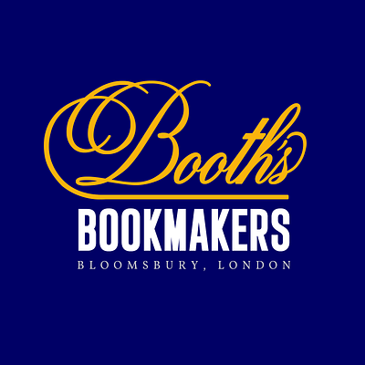 Booth’s Bookmakers black books comedy fictional gambling graphic design logo sitcom