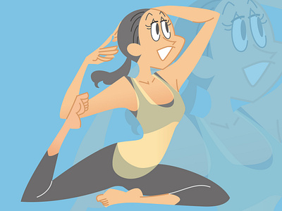 Woman doing yoga2 cartoon graphic design illust illustration vector