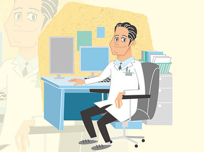 man doctor cartoon illust illustration vector