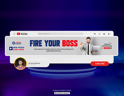 beautiful YouTube banner Design banner youtube branding graphic design