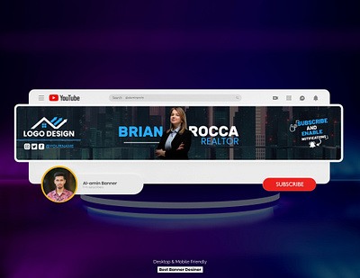 Youtube Banner And Logo Design art banner banner and logo channel graphic design logo ui youtube