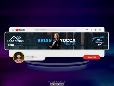 Youtube Banner And Logo Design art banner banner and logo channel graphic design logo ui youtube