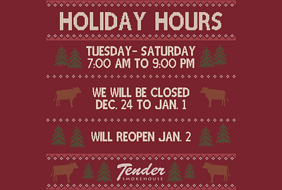 Holiday Hours graphic 2023 barbecue branding christmas design graphic design illustration print typography