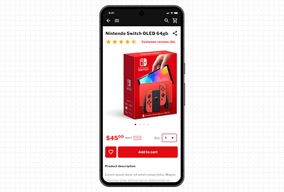 #DailyUI | Day 12 | E-commerce shop amazon app button buy cart dailyui dailyui012 design e commerce mobile design nintendo nintendo switch online store red sale stars store ui ux