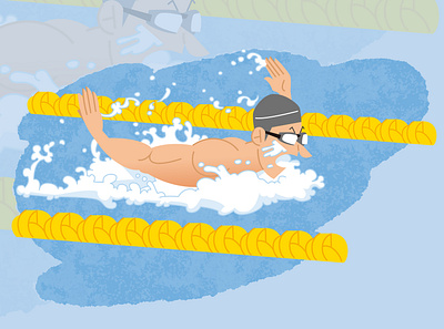 swimmer cartoon graphic design illust illustration vector