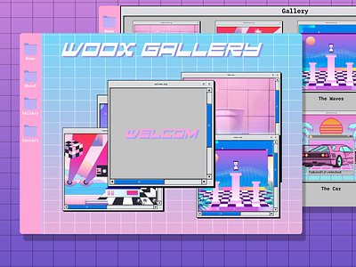 Vaporwave Art Galley / Web Design / Landing Page art art gallery dailyui design figma gallery landing page retro retropunk ui ui design uiux ux design vaporwave web design web punk webpunk website website design windows 98