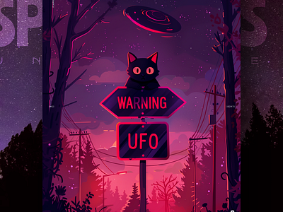 WARNING: 🛸 ai branding cat daliy design illustration poster print