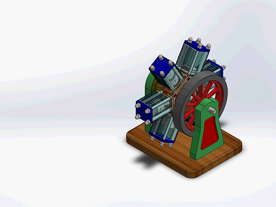 Six Cylinder Engine mechanical engineering solidworks