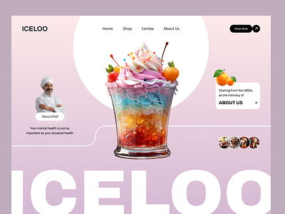 Ice Cream Company Website Hero Section app branding creative dashboard design graphic design icecream illustration landing page logo mobile modern pink shihabrakib typography ui ux web website