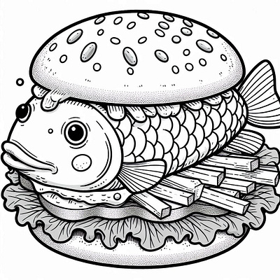 Burger coloring page burger coloring page coloring page graphic design