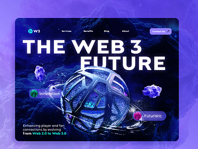 Spatial Web 3 Landing Page Design Website 3d blockchain blockchain website crypto landing page crypto website figma game website landing page landing page design purple landing page spatial web startup website tech landing page tech website ui ui design web web 3 web design