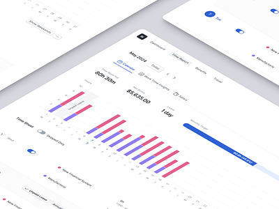 Time-Tracking App bar chart dashboard product design time reporting time sheet time tracking ui design web app