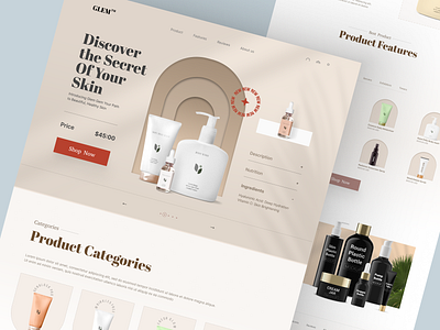 GLEM - Shopify Website Design for Cosmetics beauty beauty product store cosmetics cream ecommerce homepage landing page lotion product landing page shopify shopify designer shopify landing page shopify store design shopify store for cosmetic shopify theme customization shopify website shopify website design small shopify store web design woocommerce