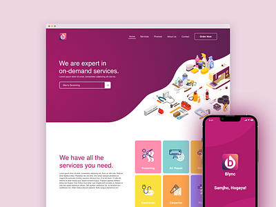 Blync - Home Services Marketplace Website ui ux web webdesign website websitedesign