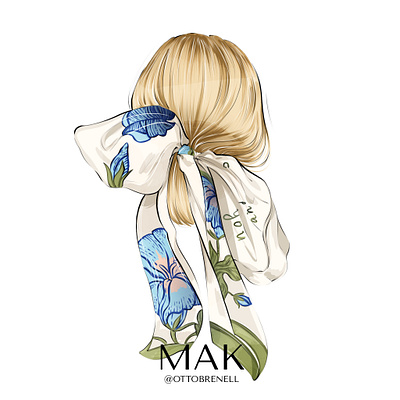 Fashion illustration for Ukranian brand of scarfs accessories beauty art beauty illustration branding design digital art editorial illustration fashion art fashion illustration graphic design illustration procreate art