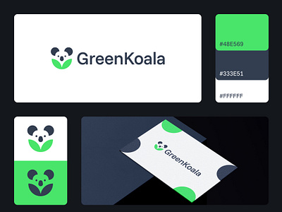 Green Koala Logo Design. Leaves + Koala Logo. animal logo brand identity branding clean logo design graphic design green logo greenkoala koala logo leaves koala leaves logo logo designs modern logo pictorial mark logo wild life logo