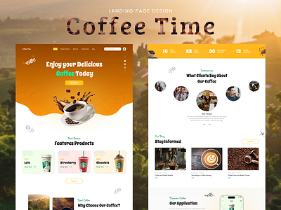 Coffee Landing Page animation app branding coffee design ecomercy ecomercy design food design graphic design inspiration design landing landing page logo store template ui ux ux design web design website