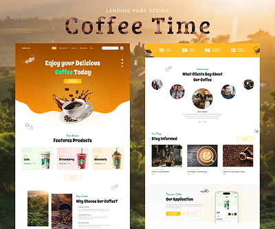 Coffee Landing Page animation app branding coffee design ecomercy ecomercy design food design graphic design inspiration design landing landing page logo store template ui ux ux design web design website