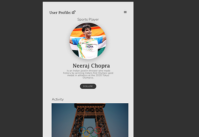 Daily UI #006 - User Profile Design dailyui