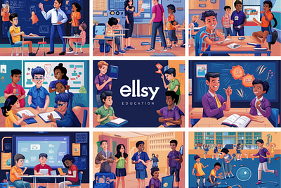 Ellsy Education Illustrations branding design graphic design illustration vector