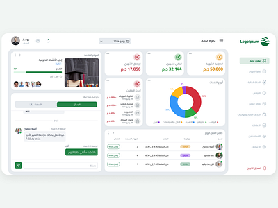 Arabic School Management Dashboard UI arabic dashboard dashboard dashboard ui school management ui ui