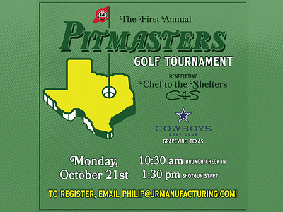 "THE PITMASTERS" GOLF TOURNAMENT GRAPHICS barbecue branding design golf graphic design illustration masters print