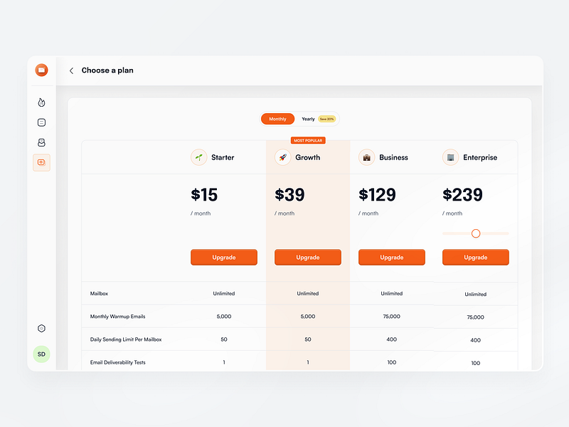 choose and upgrade plan b2b billing current plan design downgrade plan product design saas subscription ui uiux upgrade ux uxdesign