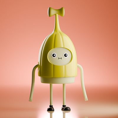 Banana Man From Adventure Time 3d character design illustration stylized