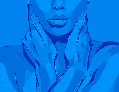 Refresh 2d blue face illustration portrait procreate