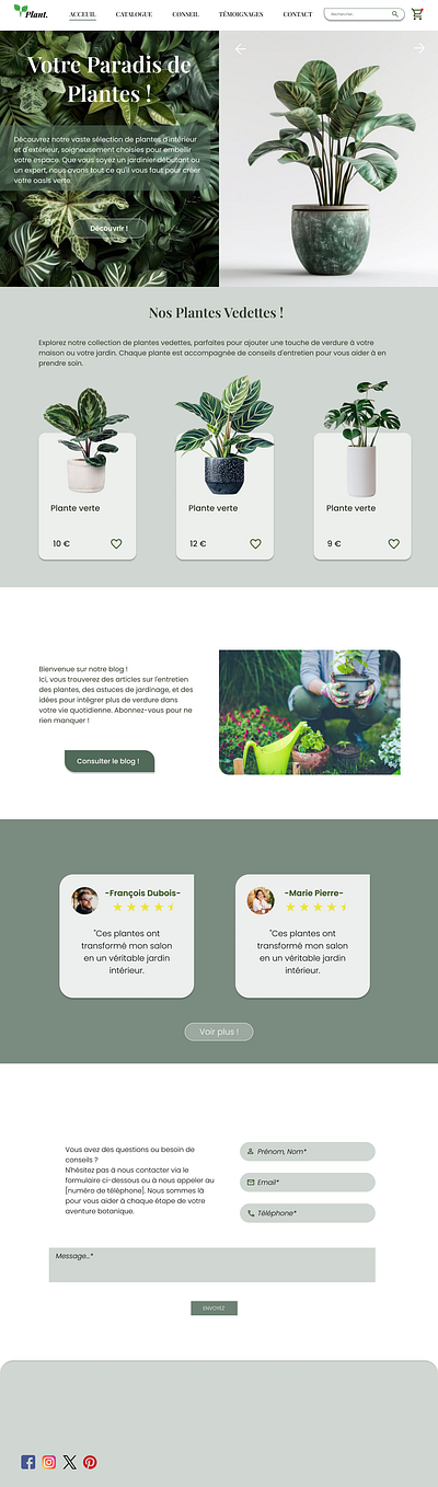 Votre Paradis de Plantes ! graphic design ui ux