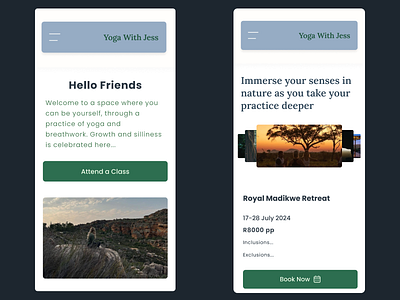 Yoga With Jess Website Concept figma responsive typography ui website