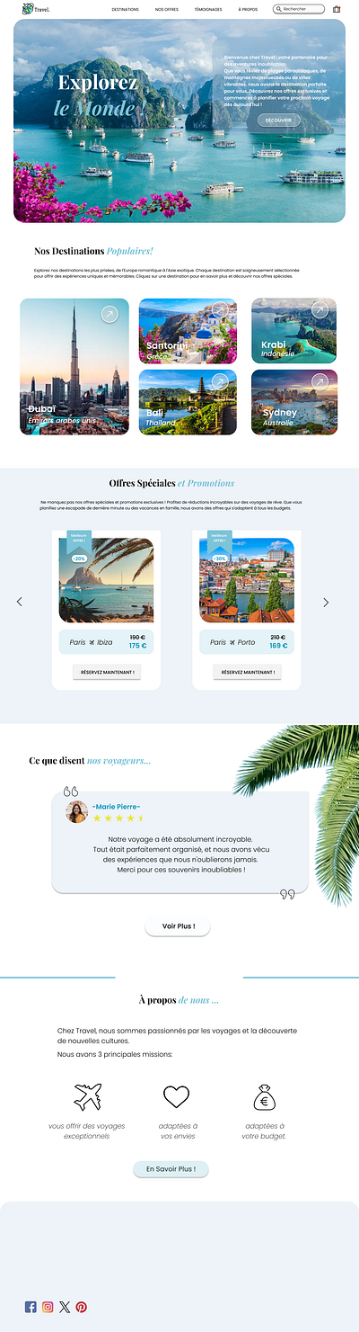 Explorez le Monde ! uxui webdesign