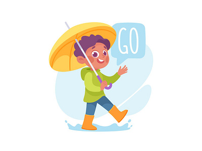 Go character children flat go illustration