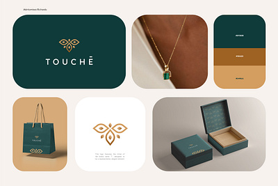 Touche logo accessories branding elegance emerald graphic design green icon illustration jewelry logo touch typography ui