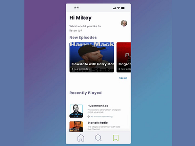 UI Design Concept- Podcast App concept figma gradients mobile app ui