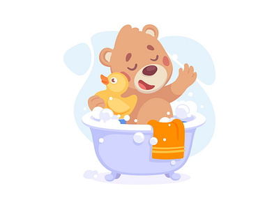 Bear bear character flat illustration