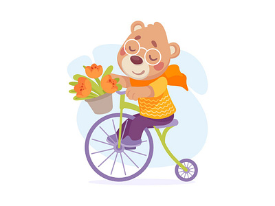 Bear bear character flat illustration