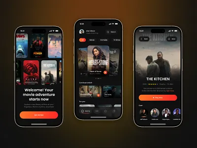 Movie Streaming App 🍿 app design graphic design mobile app mobile app design movie app streaming app streaming movie app ui uiux ux