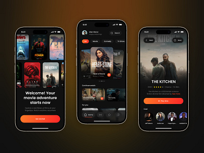 Movie Streaming App 🍿 app design graphic design mobile app mobile app design movie app streaming app streaming movie app ui uiux ux