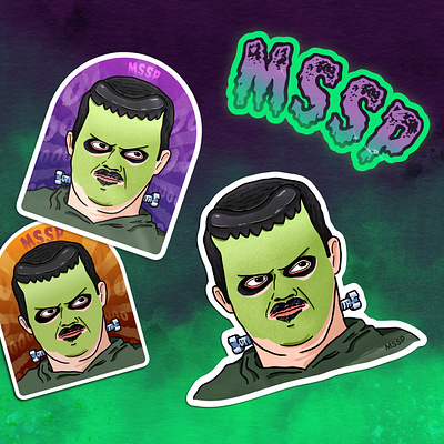 MSSP Spooky Stickers adobe autumn design frankenstein halloween haunted illustration illustrator monster mssp october photoshop spooky sticker design stickers