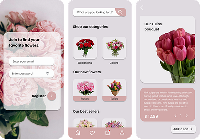 Flowers App UI Design app flowers ui