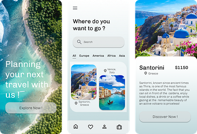 Travel App UI Design app design travel ui ux