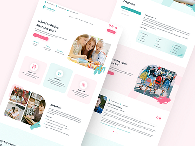 Landing Page for an Elementary School in Budva, Montenegro branding education elementary school landing page logo ui ux web design