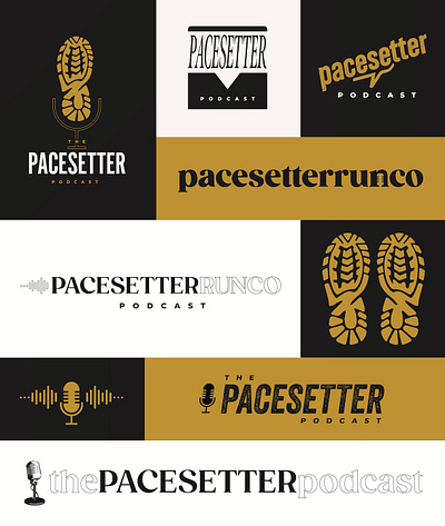 Pacesetter Run Co Logo Exploration art athletic concept design exploration graphic design iconography illustration logo palette podcast running vector