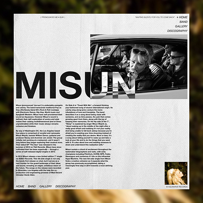 Misun - Web Design Concept band website editorial figma web design web designer