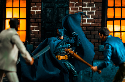 BATMAN VS STREETS action figure photoshoot portrait toy photography