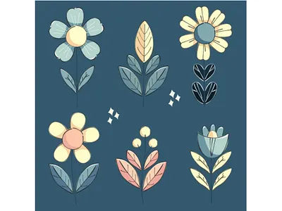 Organic Spring Flower Collection beautiful beauty bloom blossom collection decoration element flower illustration leaf natural nature organic season set spring springtime vector