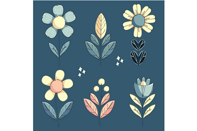 Organic Spring Flower Collection beautiful beauty bloom blossom collection decoration element flower illustration leaf natural nature organic season set spring springtime vector