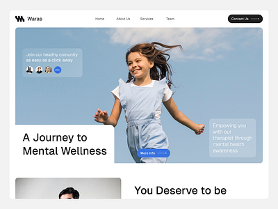 Waras - Mental Health Coaching Website animated animation branding coaching design graphic design health health website healthy landingpage mental health mental health coaching ui ui design uiux uiux design website website design